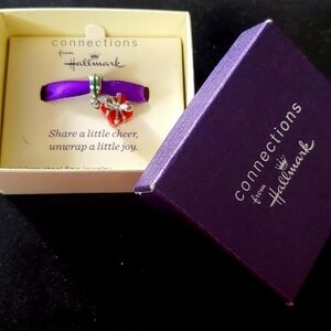 Hallmark Connections Red & Green Enameled Wrapped Present In Stainless Steel